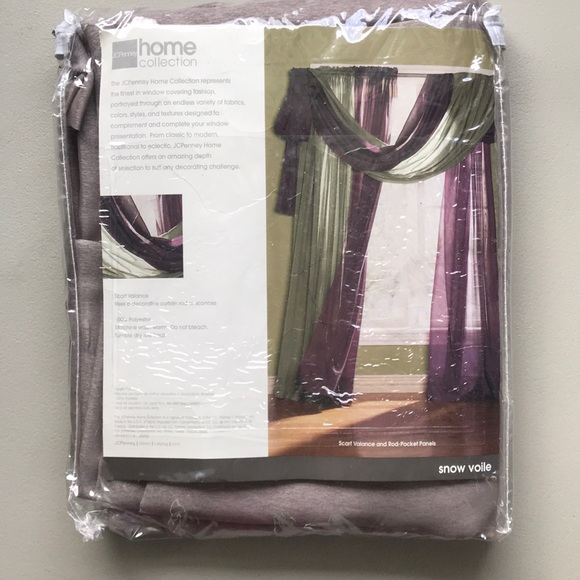 Sheer Window Scarf Valance Set of 4 - Picture 6 of 10